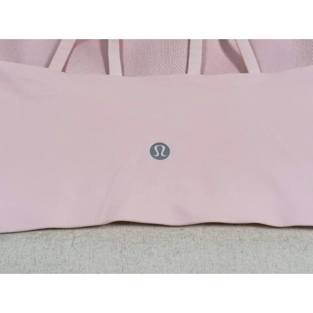 Lululemon Like a Cloud Longline Bra Size 6 Light Pink Yoga Pilates Gym Studio